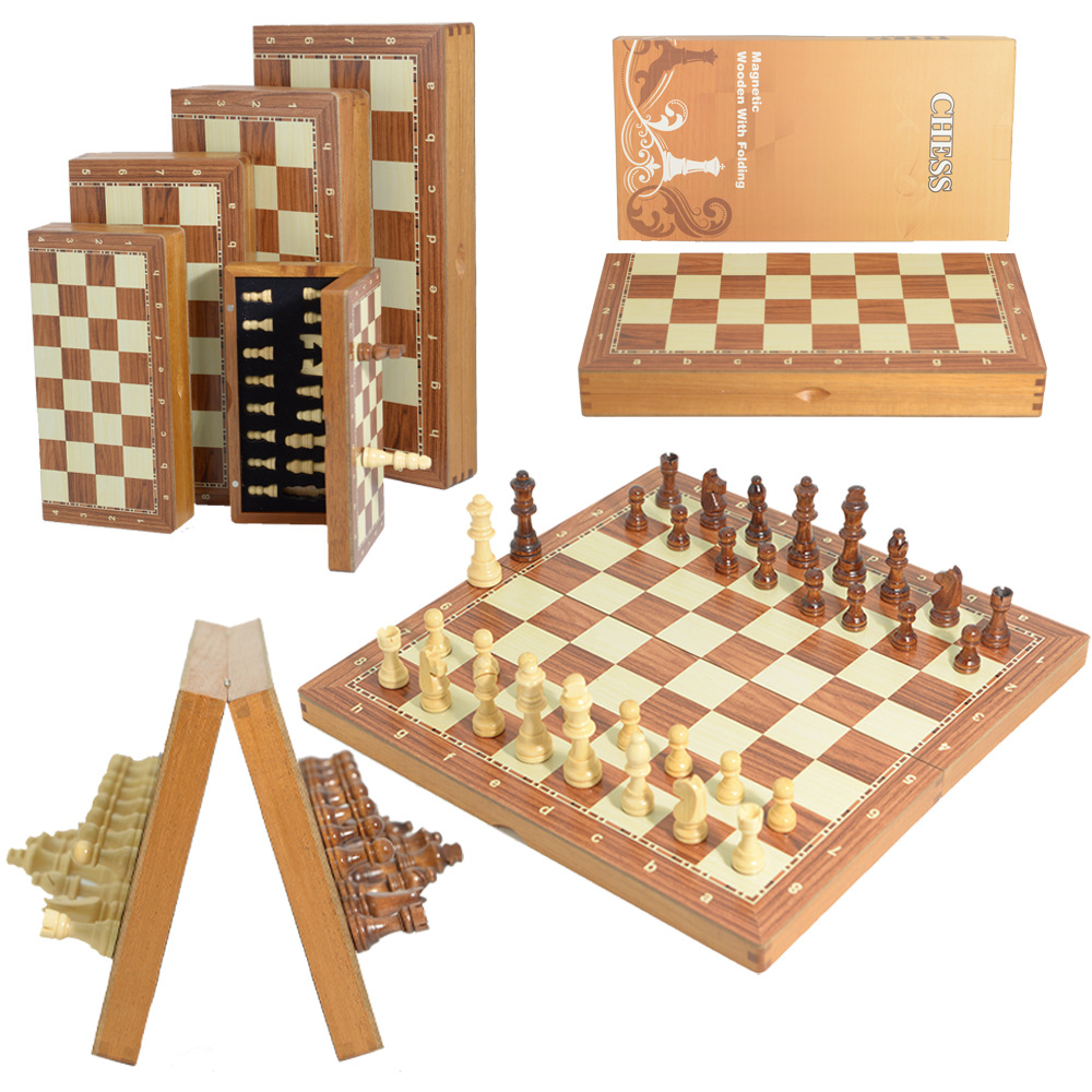 Board Game Yearbook - Set di scacchi pieghevole in legno